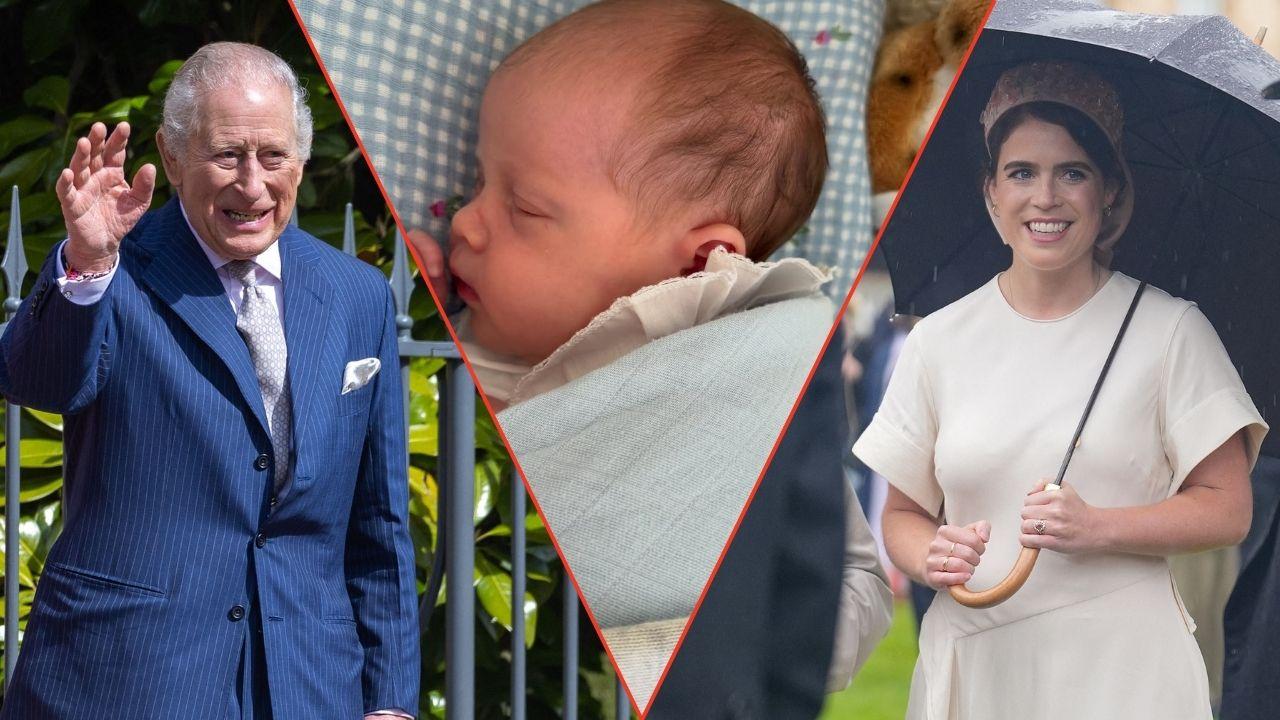 Split photos of King Charles, Adelaide Elizabeth Annina Brooksbank and Princess Eugenie 