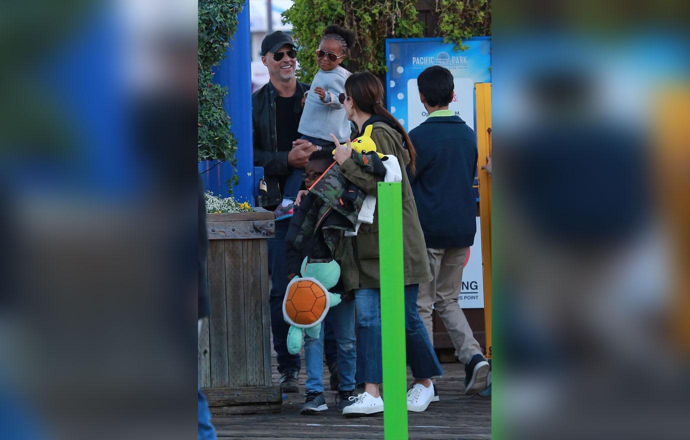 Sandra Bullock Bryan Randall Her Kids Amusement Park Pics