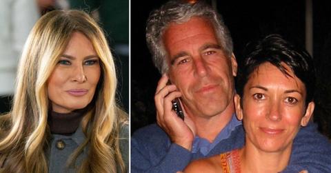 split image of Melania Trump / Jeffrey Epstein and Ghislaine Maxwell