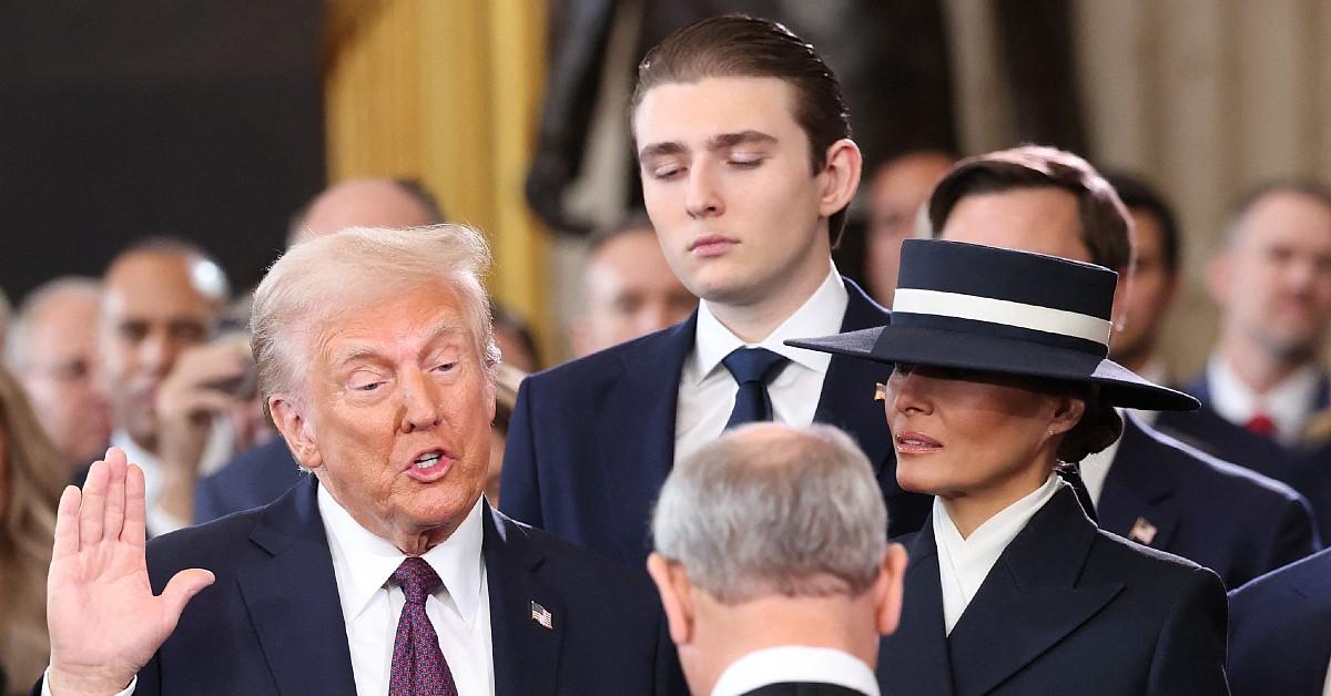 Photo of Donald, Barron and Melania Trump