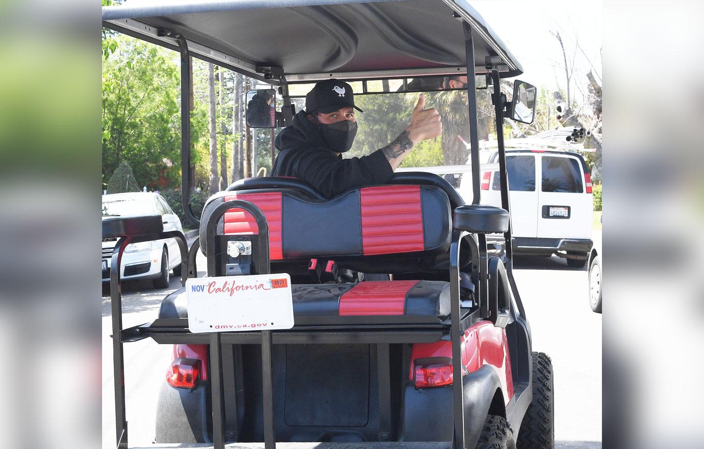 jax taylor drives golf cart to the barber in west hollywood