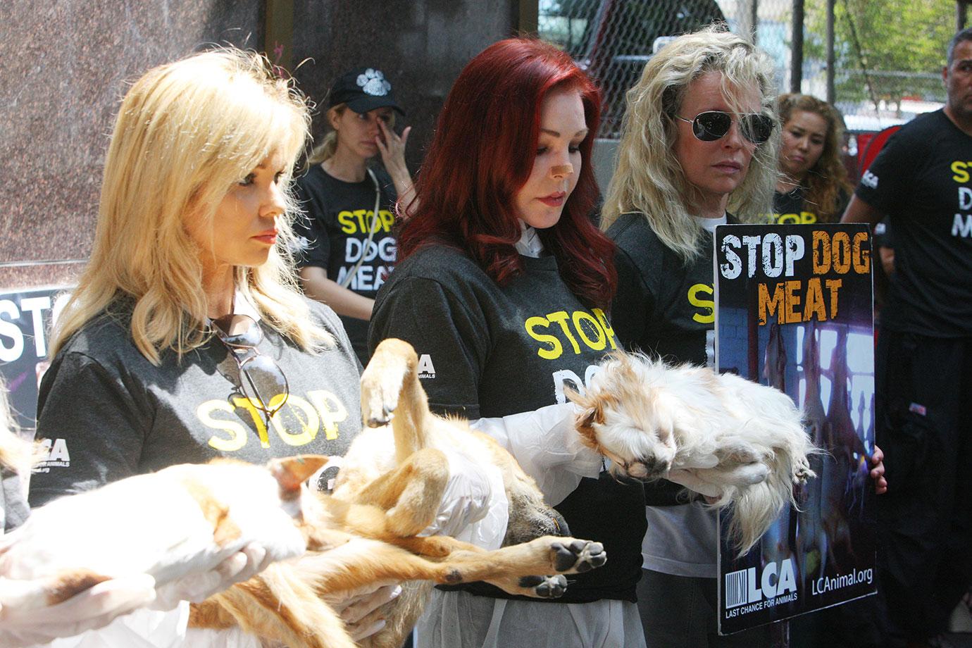 //Priscilla Presley Kim Basinger Hold Dead Dogs Photos