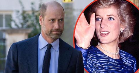 Split photos of Prince William and Princess Diana