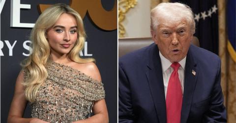 Composite photo of Sabrina Carpenter and Donald Trump