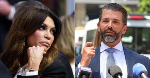 split photo of Kimberly Guilfoyle and Donald Trump, Jr.