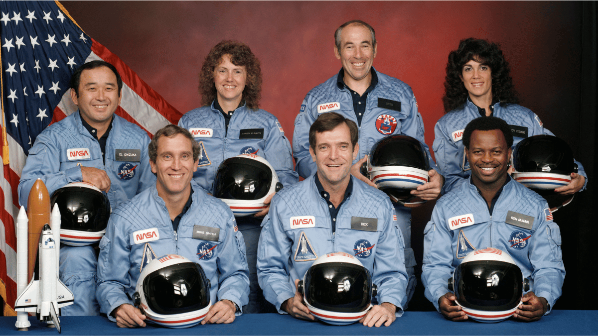 Photo of the Space Shuttle Challenger crew