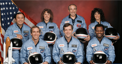 Photo of the Space Shuttle Challenger crew