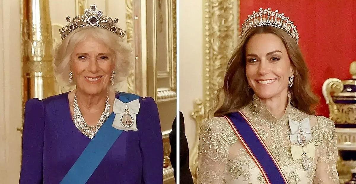 Split photos of Princess Kate and Queen Camilla