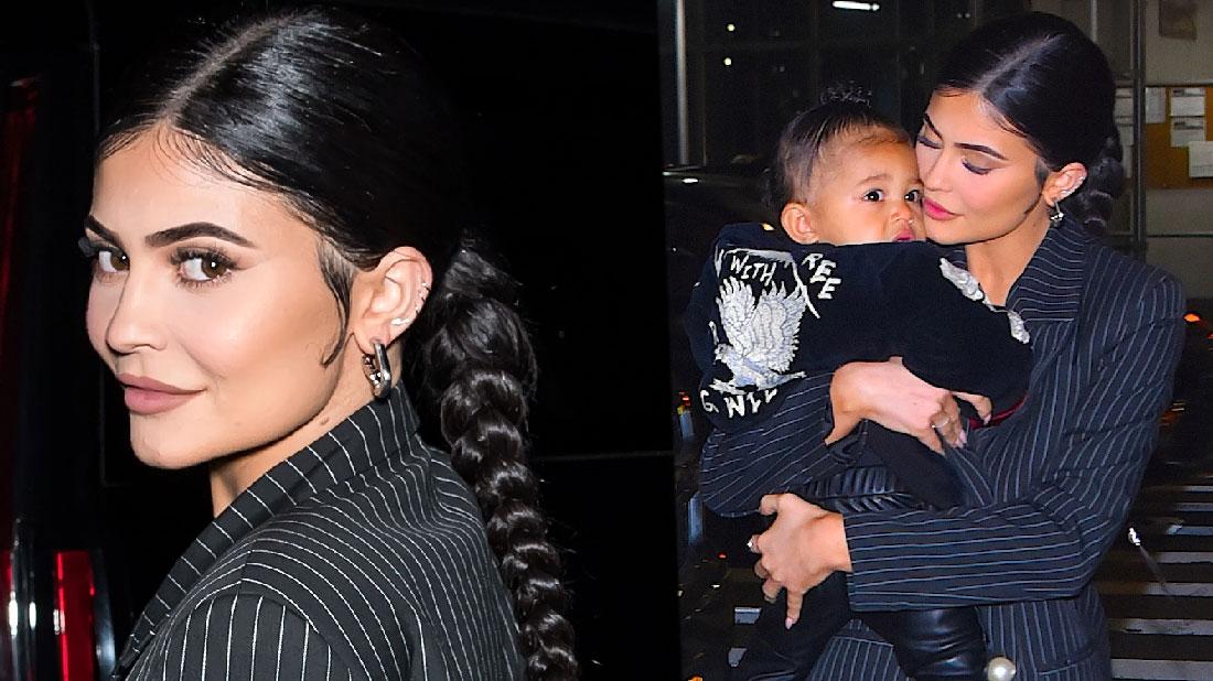 Kylie Jenner Carries Daughter Stormi To New York Dinner