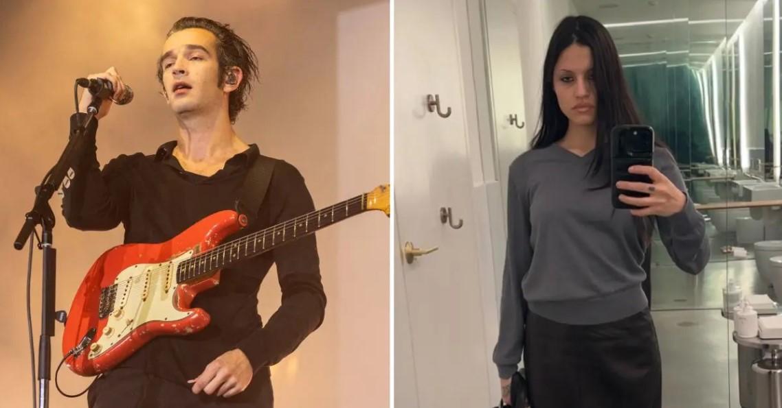 Composite photo of Matty Healy and Gabriette Bechtel.