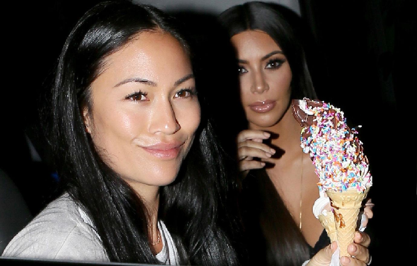 Kim Kardashian Gets Ice Cream Treat After Being A Make Up Model