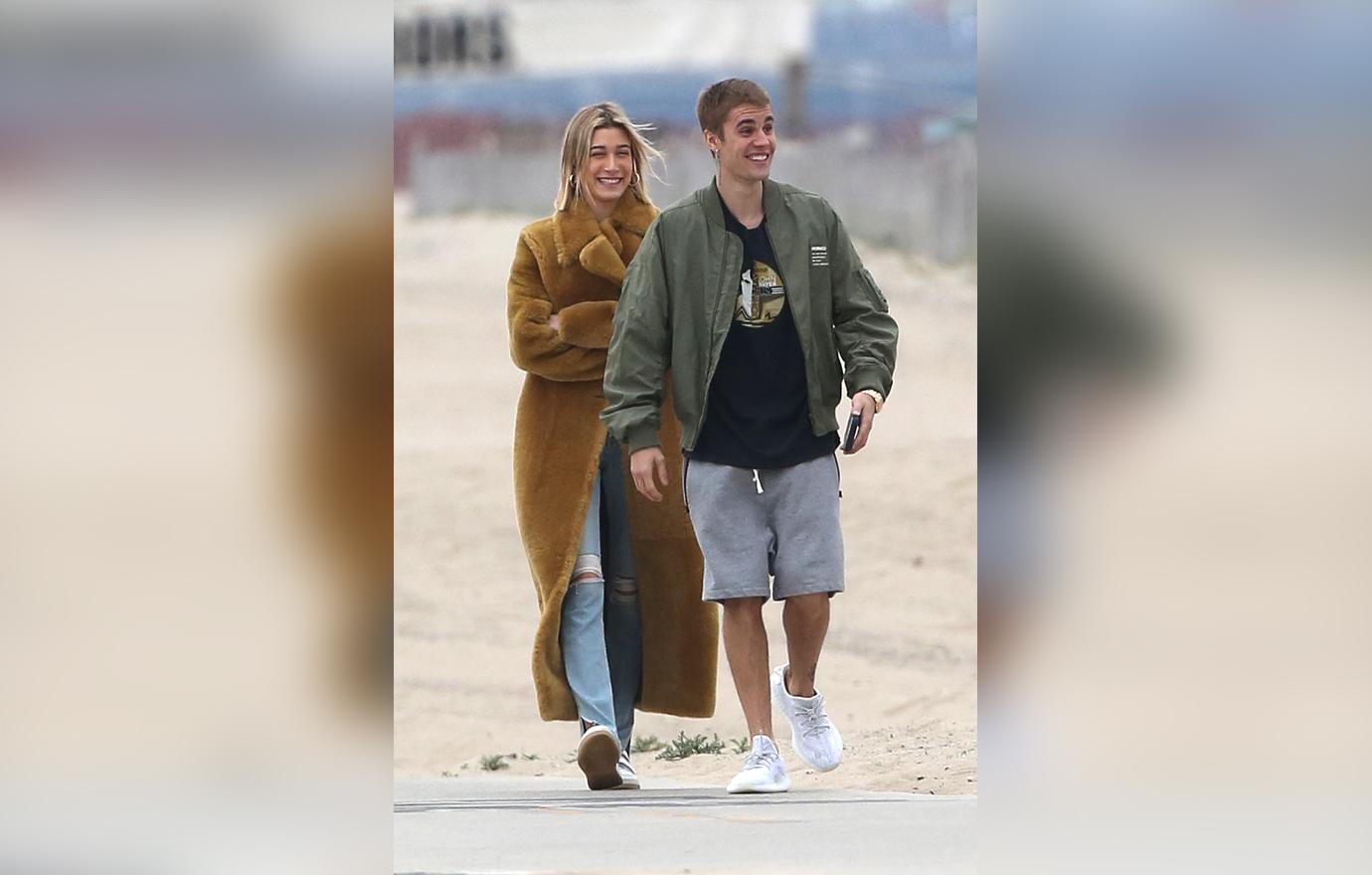 Justin Bieber And Hailey Baldwin Go For Beach Stroll