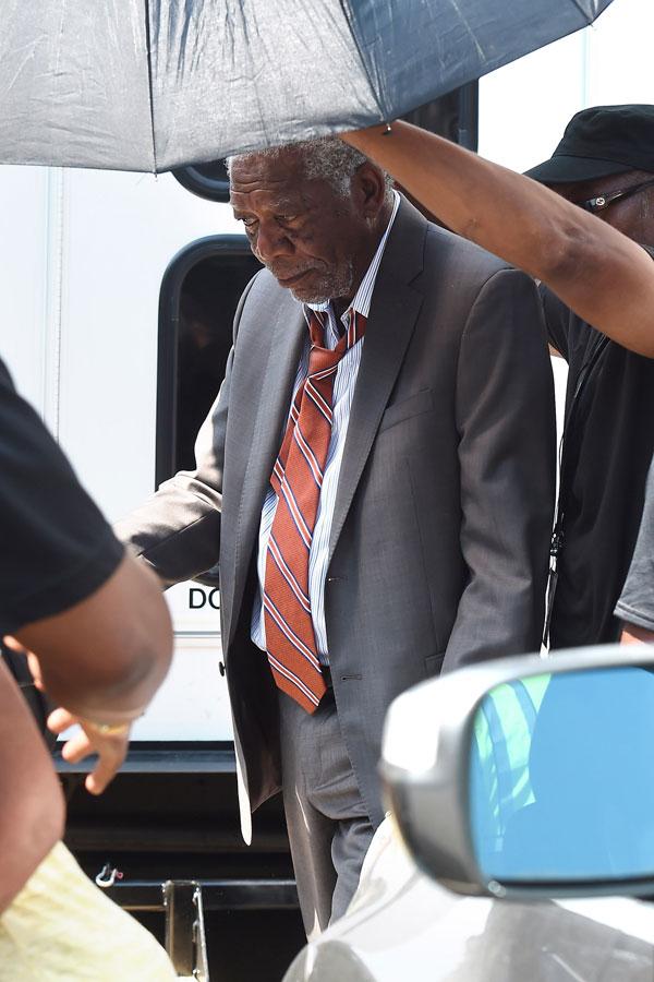 //morgan freeman back to filming days after stabbing death step granddaughter