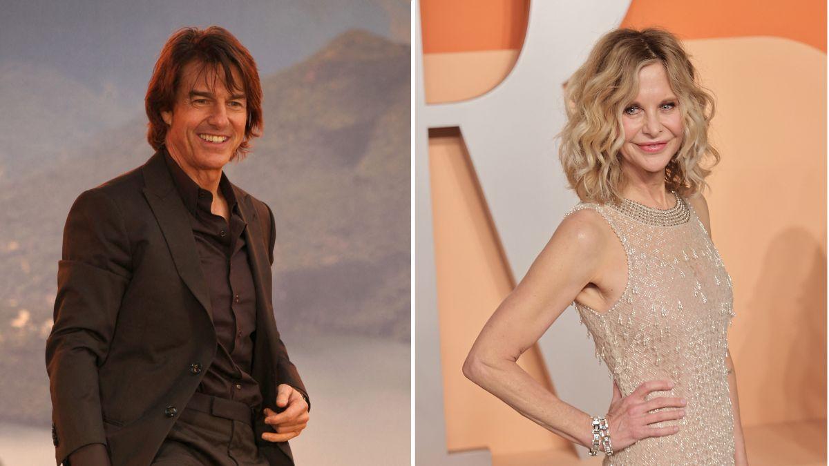Split photo of Tom Cruise and Meg Ryan
