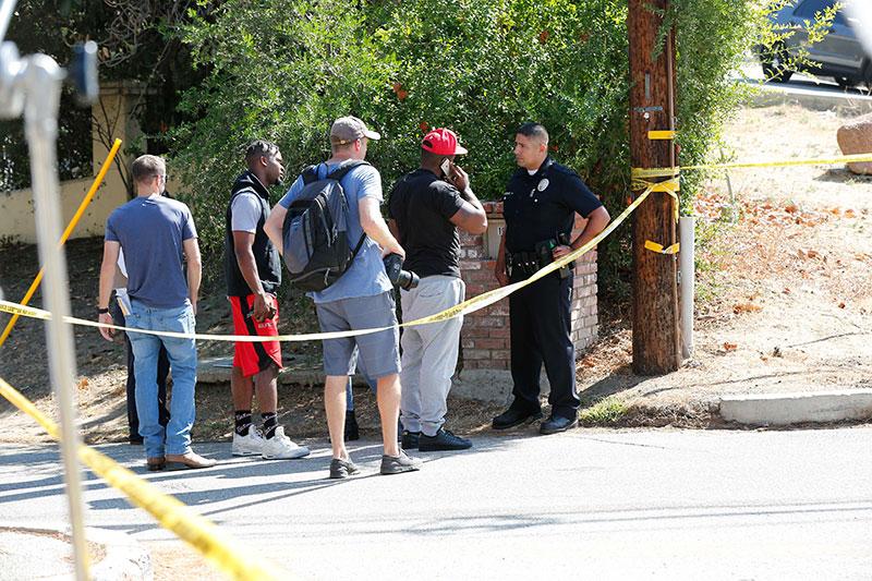 chris brown gun cops standoff tarzana