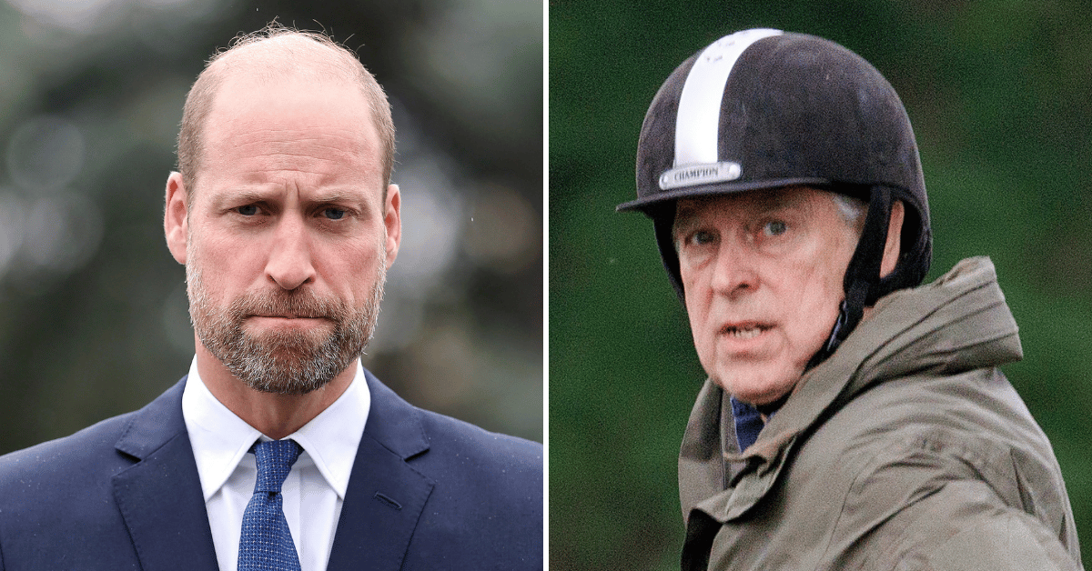 Split photo of Prince William and Prince Andrew