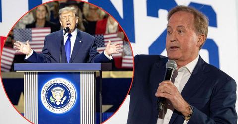 Split image of Donald Trump and Ken Paxton