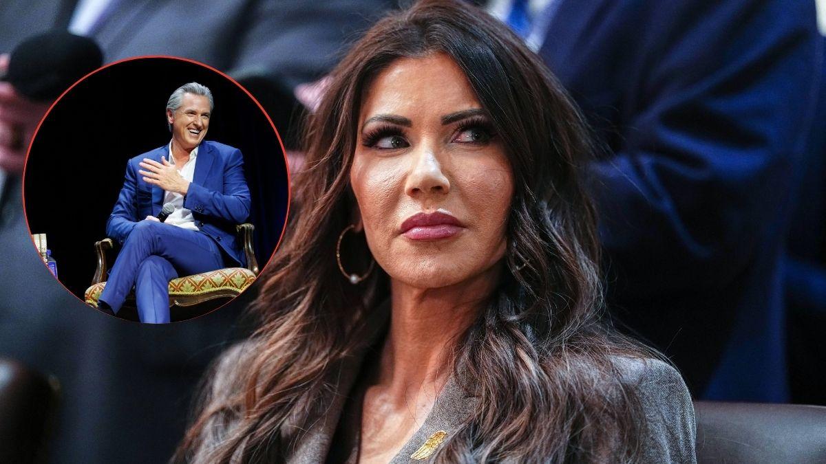 Composite photo of Gavin Newsom and Kristi Noem