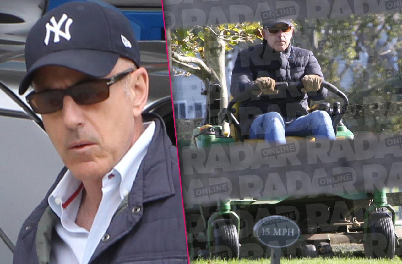 //matt lauer bored mowing lawn pp