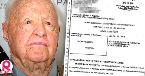 //mickey rooney christopher aber lawsuit settled wide