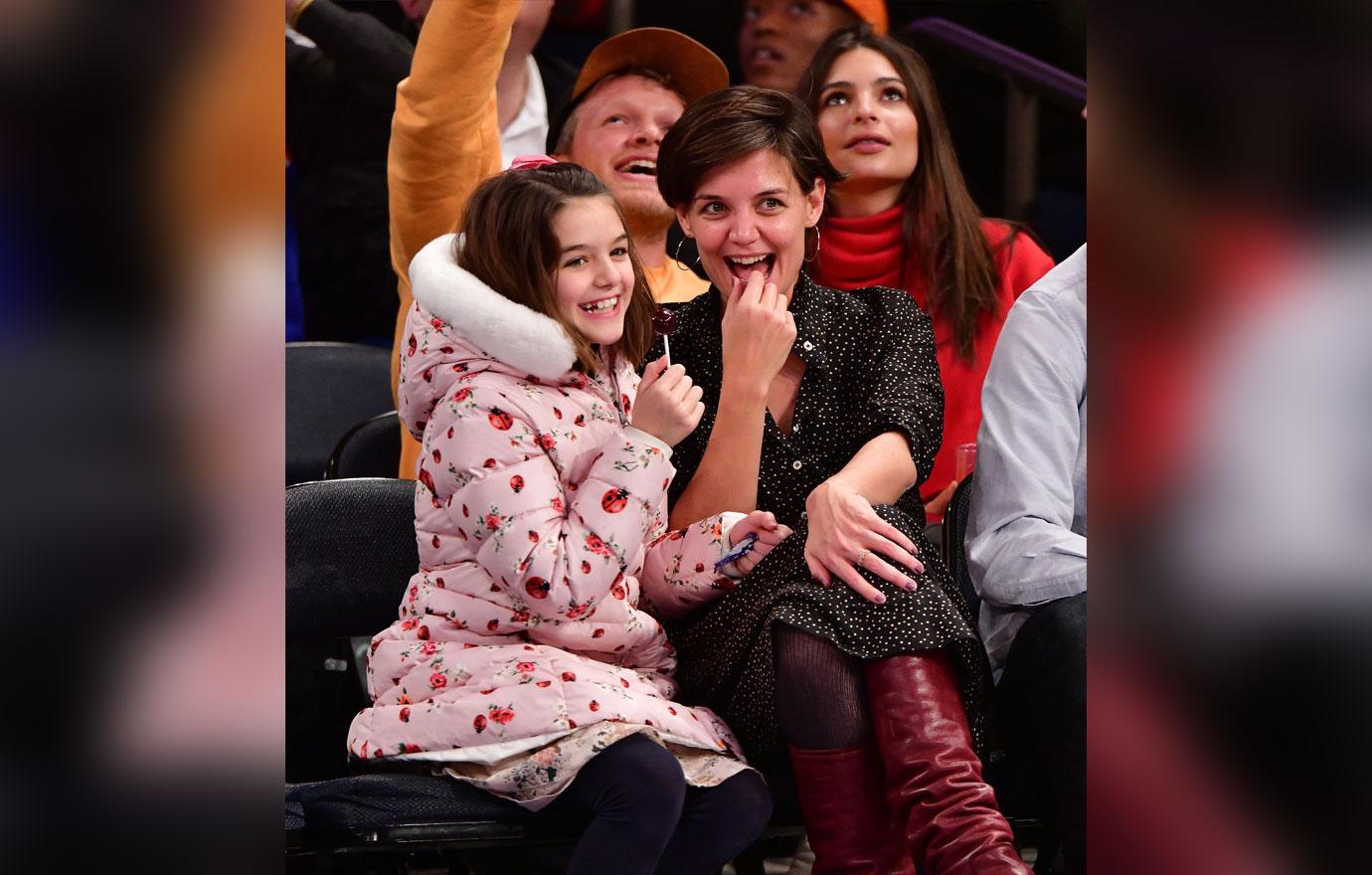 Katie Holmes Suri Cruise Basketball Game Amid Jamie Foxx Romance