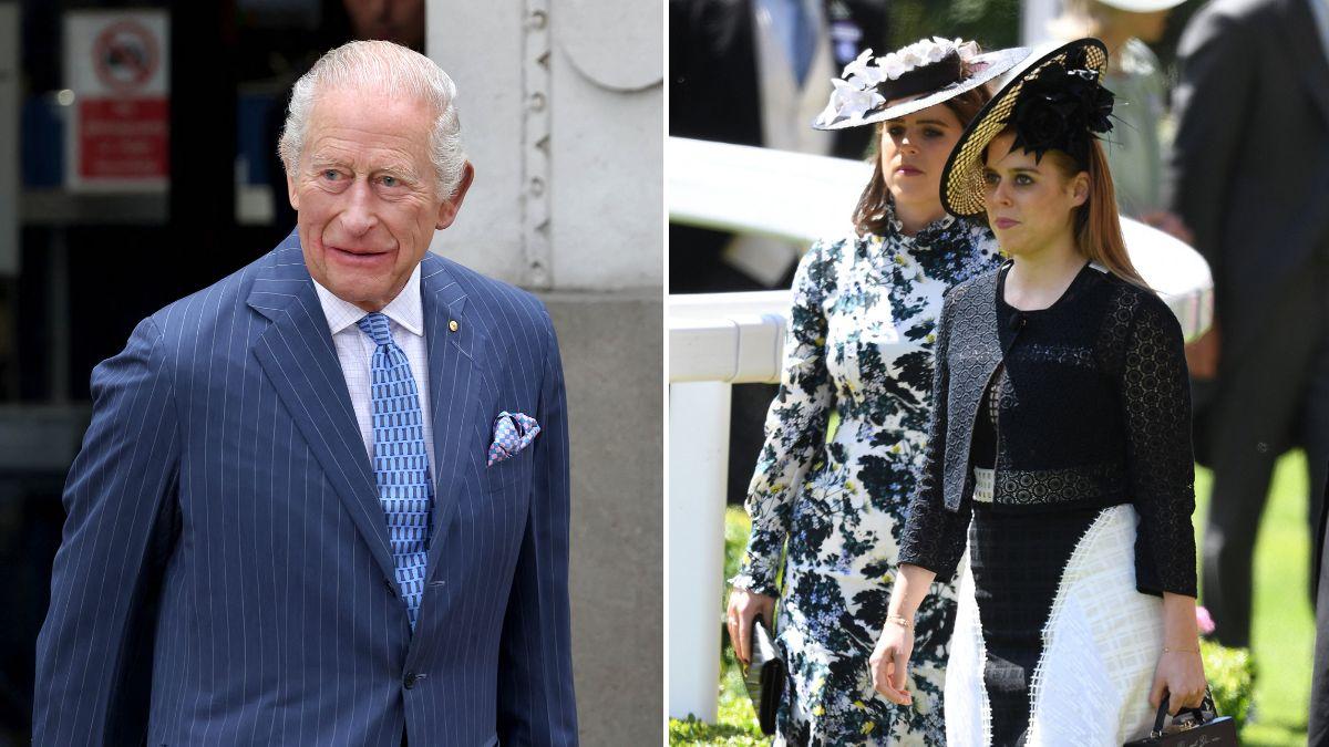 Photo of King Charles and Princesses Beatrice and Eugenie