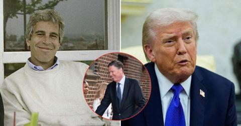 Composite photo of Jeffrey Epstein, James Comey and Donald Trump