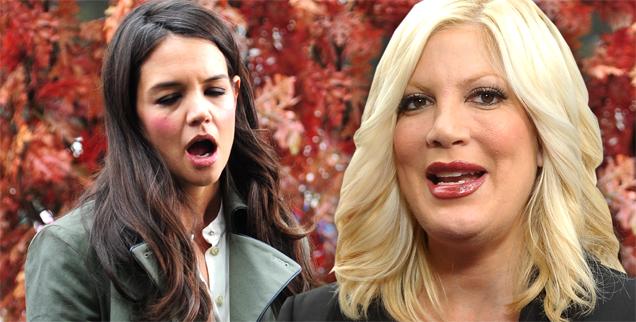 //tori spelling slams katie holmes singing wide