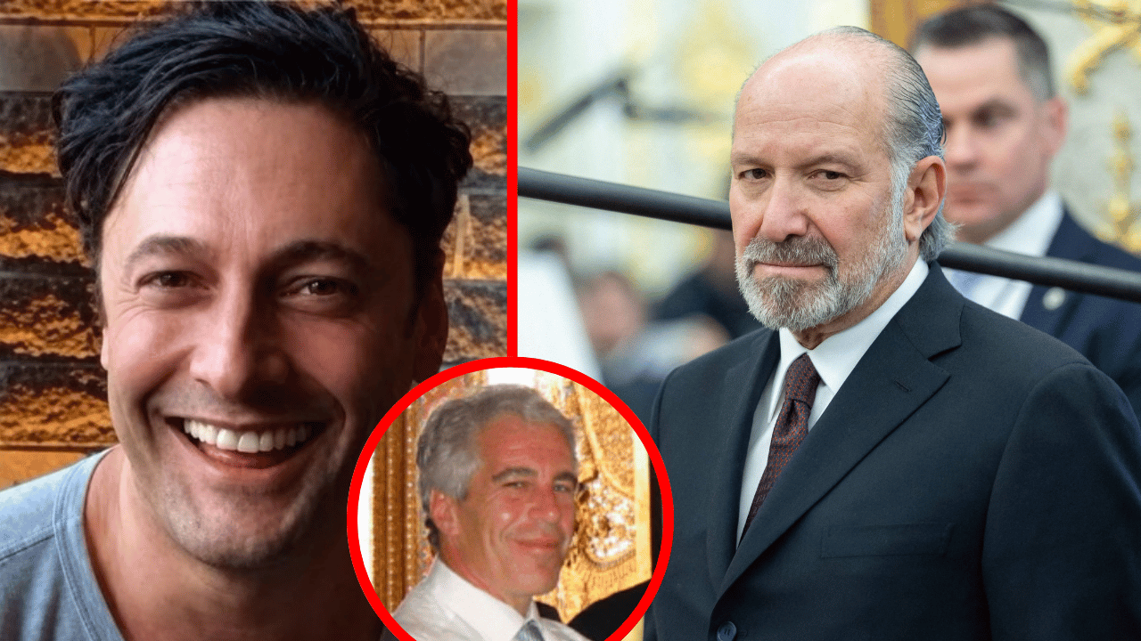 Photo of Simon Andriesz, Howard Lutnick, Jeffrey Epstein