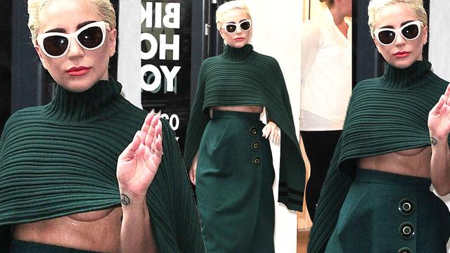 Put Your Paws Up Lady Gaga Flaunts Major Under Boob In Epic Wardrobe