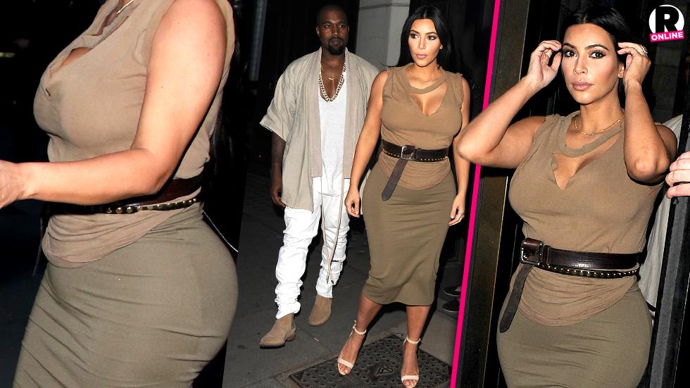 Kim Kardashian Pregnant Waist Kanye West Hakkasan Mayfair London