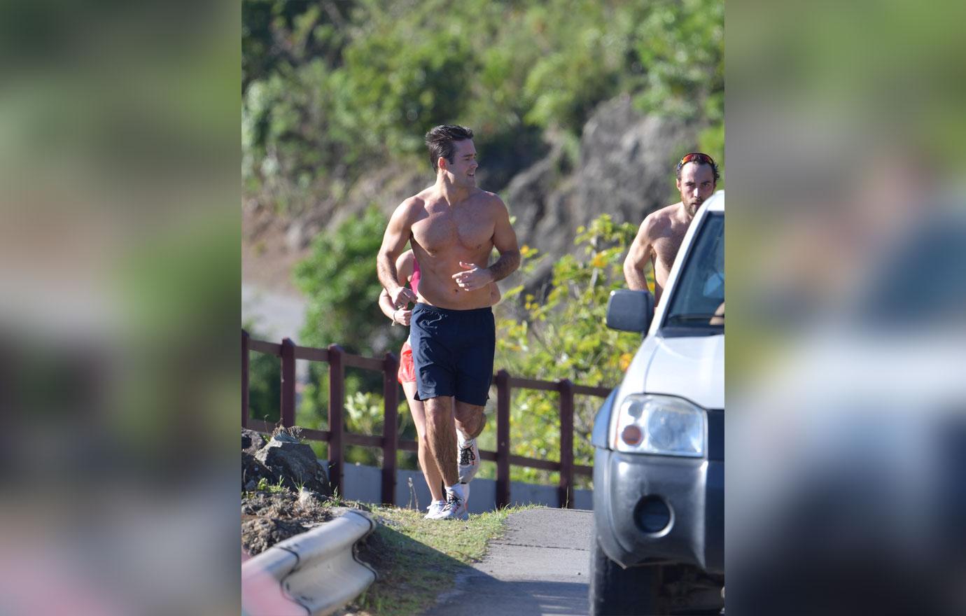 James Middleton And Spencer Matthews Shirtless Jog in St Barths