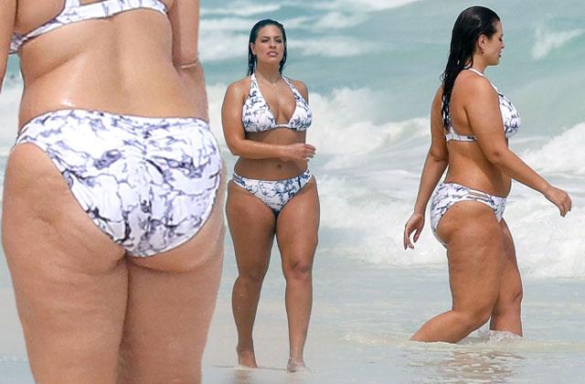 forsikring skarp Herske Plus-Size Model Ashley Graham Bares Curves In A Skimpy Bikini