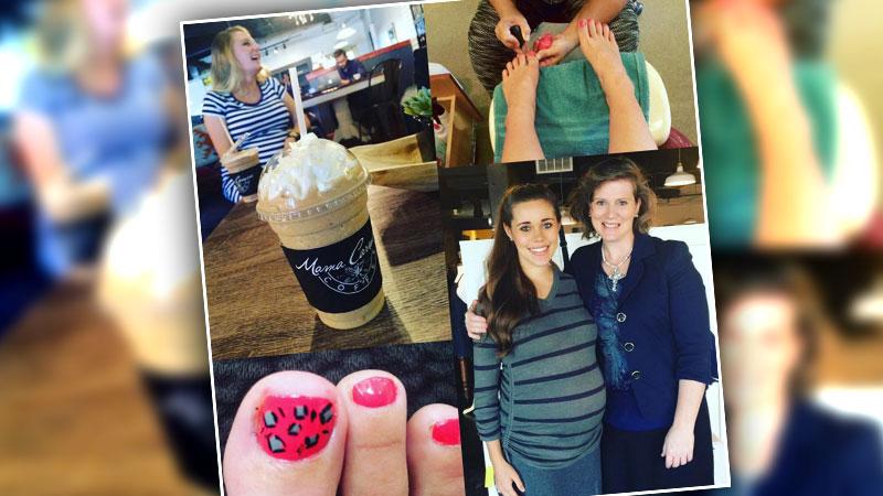 //jessa duggar seewald baby pedicure coffee