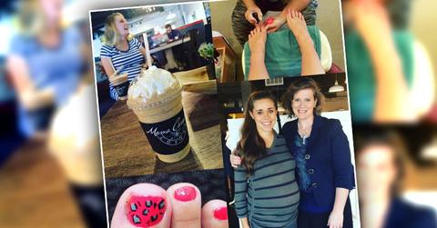 //jessa duggar seewald baby pedicure coffee