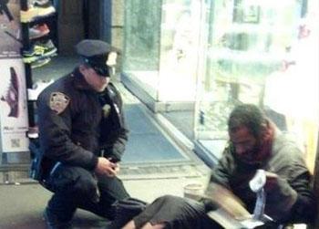 //cop boots homeless nc