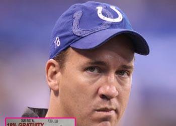 //peyton manning large tip splash