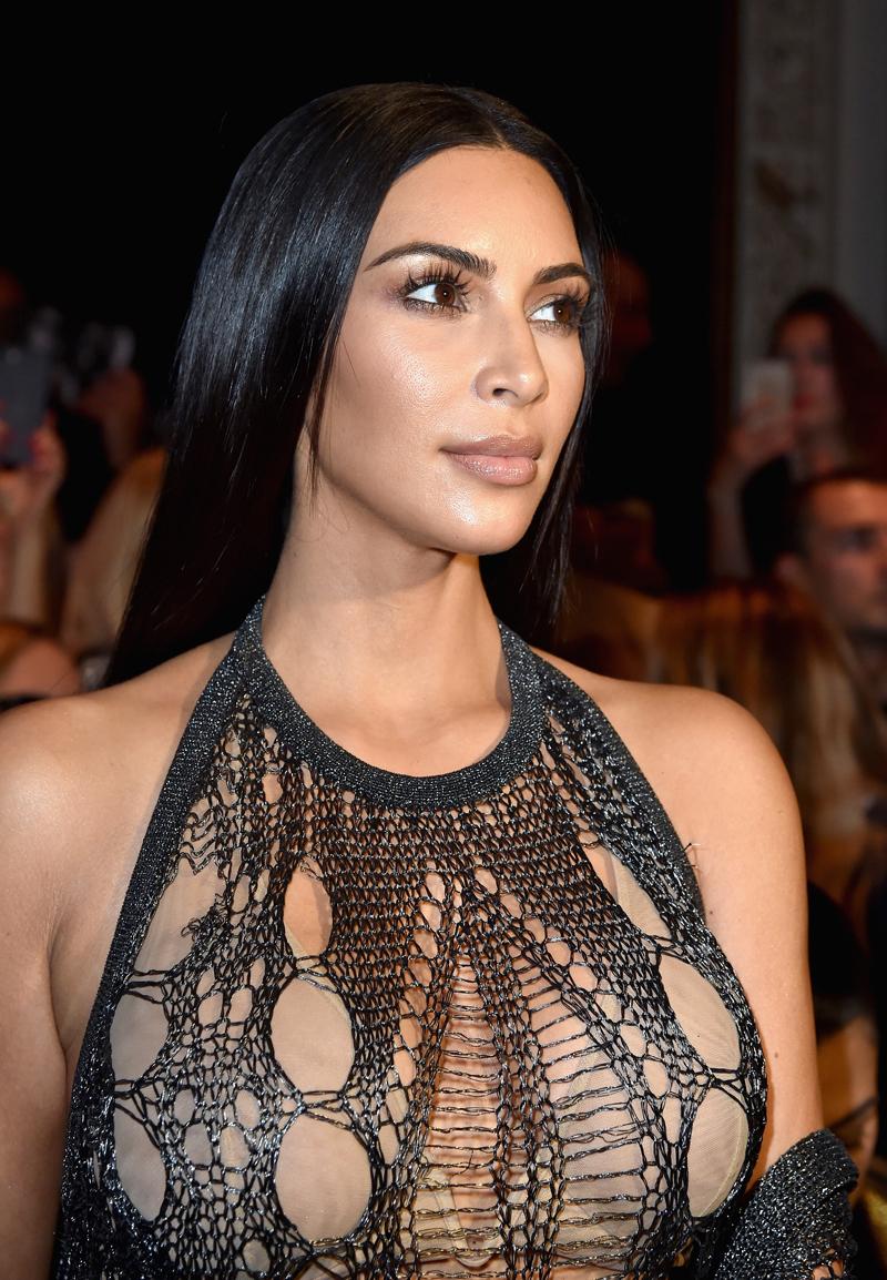 Kim Kardashian Nude Naked Nipple Crochet Dress