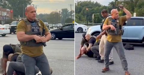 Video still of ICE arrest