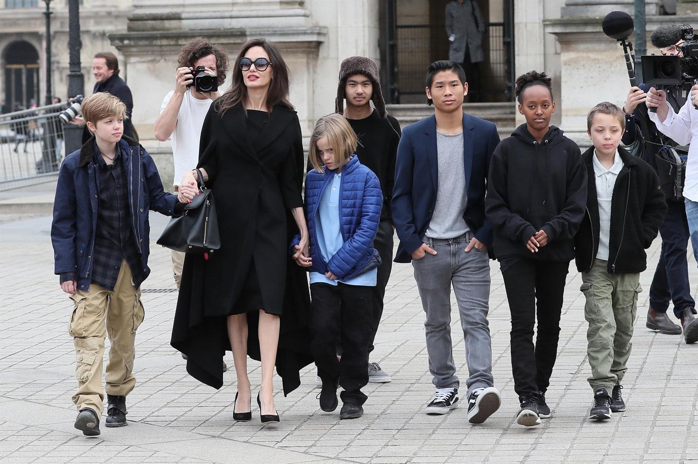 //Angelina Jolie kids Paris vacation