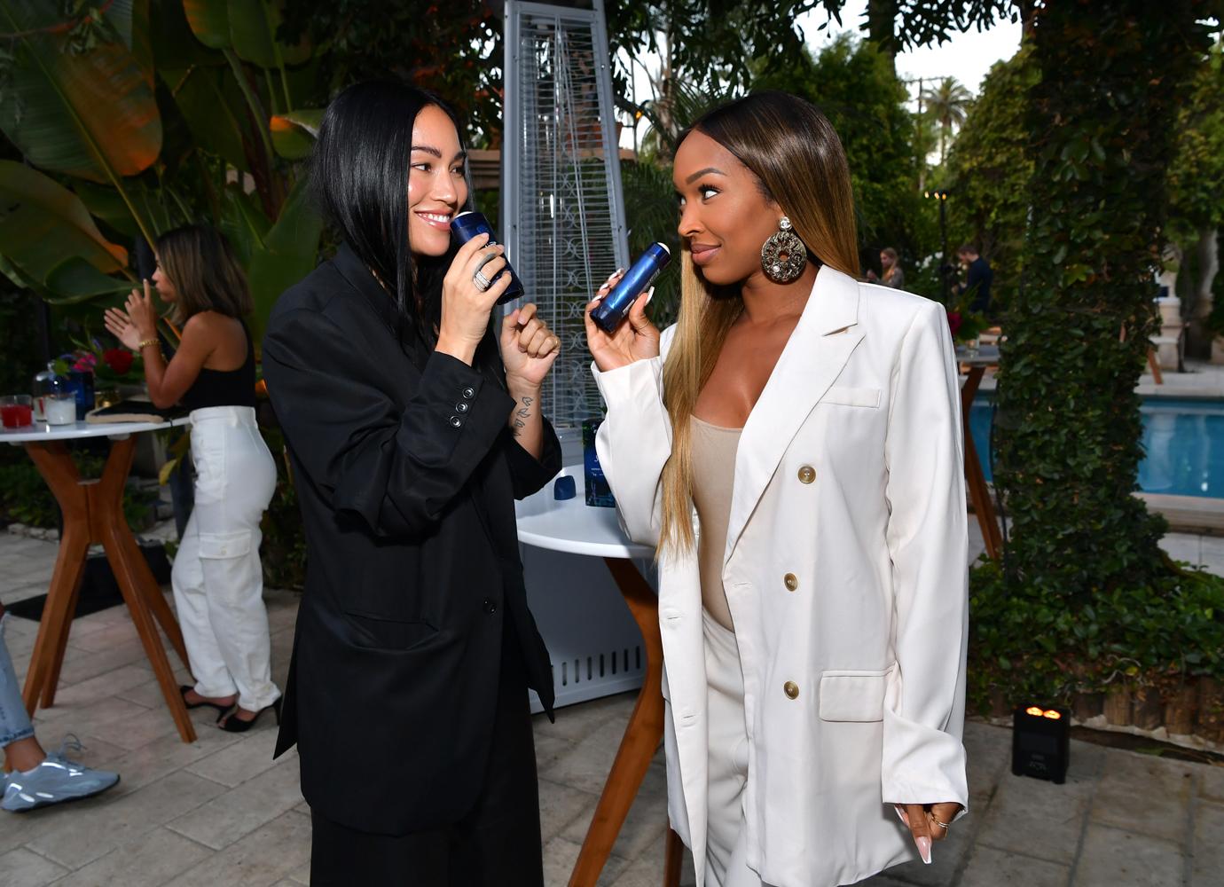 Malika Haqq and Stephanie Shepherd attend the 'Secret With Essential Oils' Launch Party in Beverly Hills