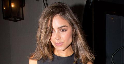 Olivia Culpo wearing black shorts and a midriff top seen leaving 'Craigs' Restaurant in West Hollywood, CA