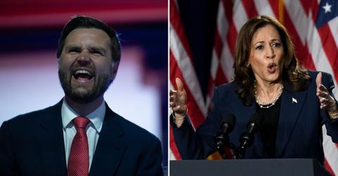 Composite photo of J.D. Vance and Kamala Harris