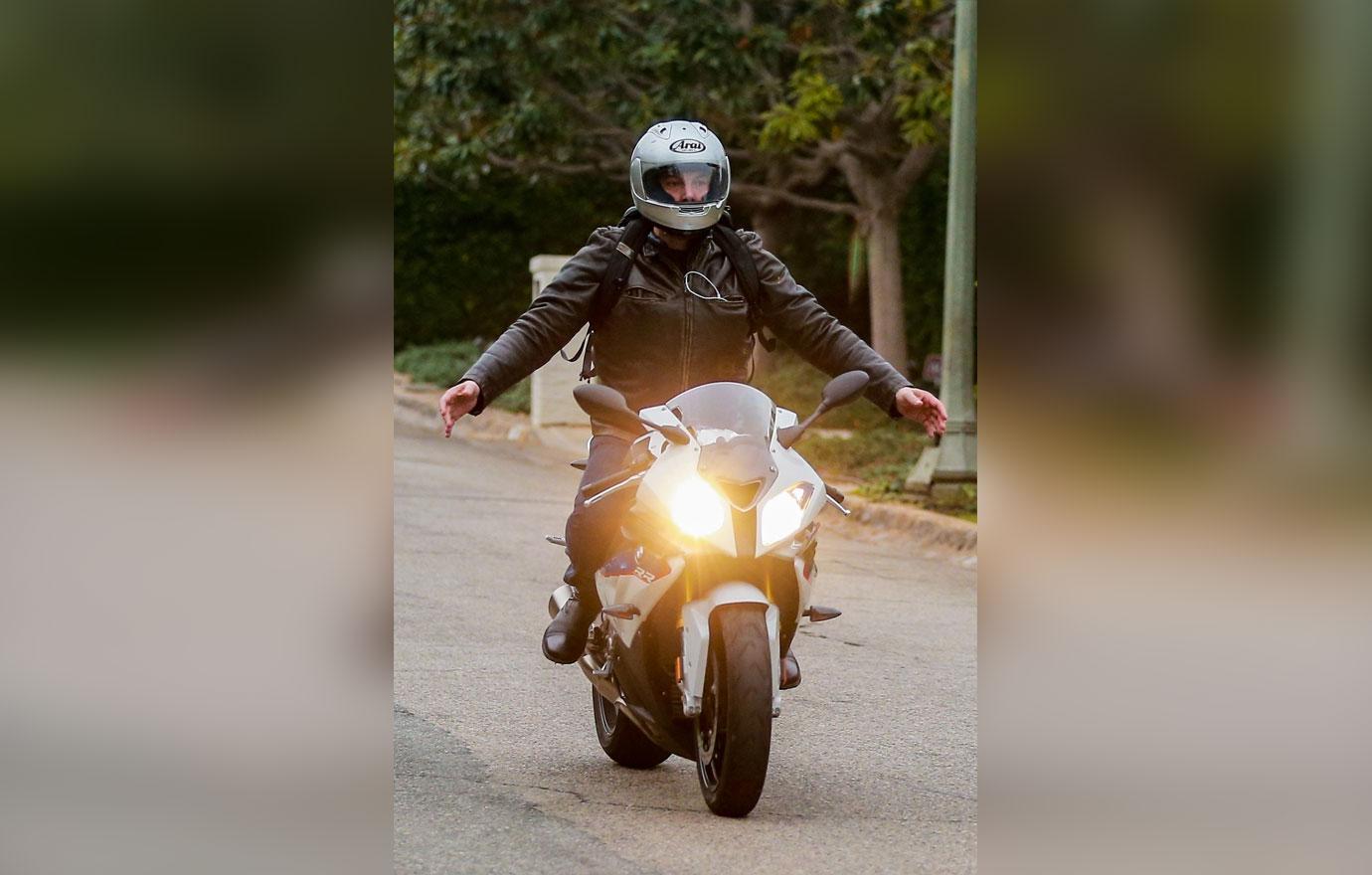 Ben Affleck Rides Motorbike No Hands