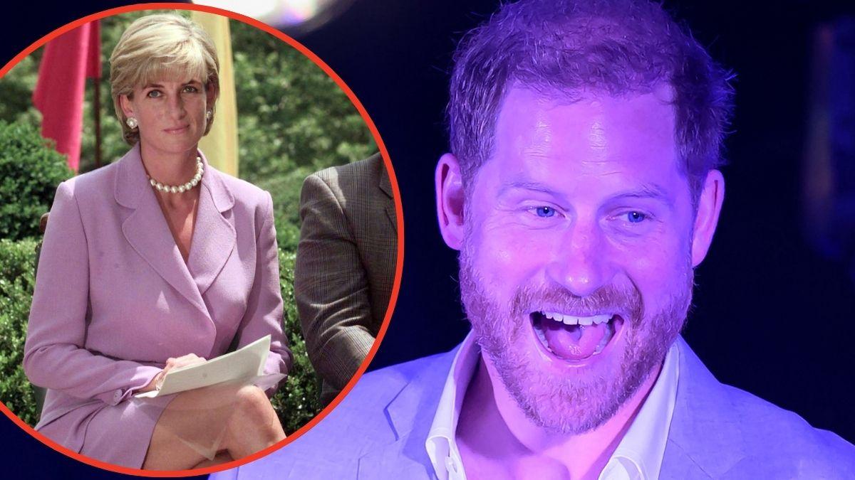 Split photos of Prince Harry and Princess Diana