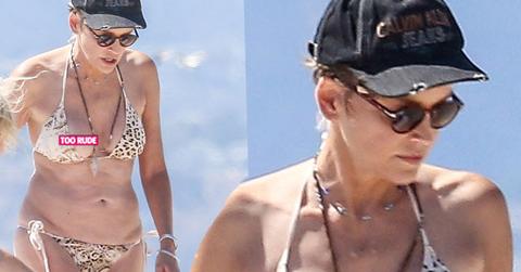sharon stone nip slip bikini body topless beach pics