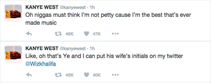 Kanye West Twitter Rant Wiz Khalifa