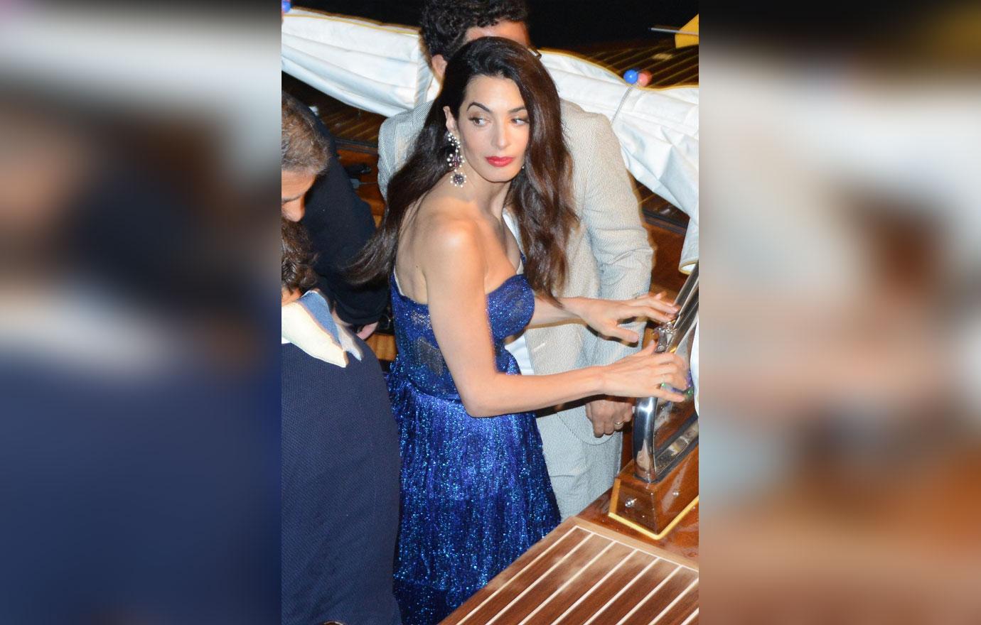 //george clooney and amal dine out with matt damon and luciana barroso in italy