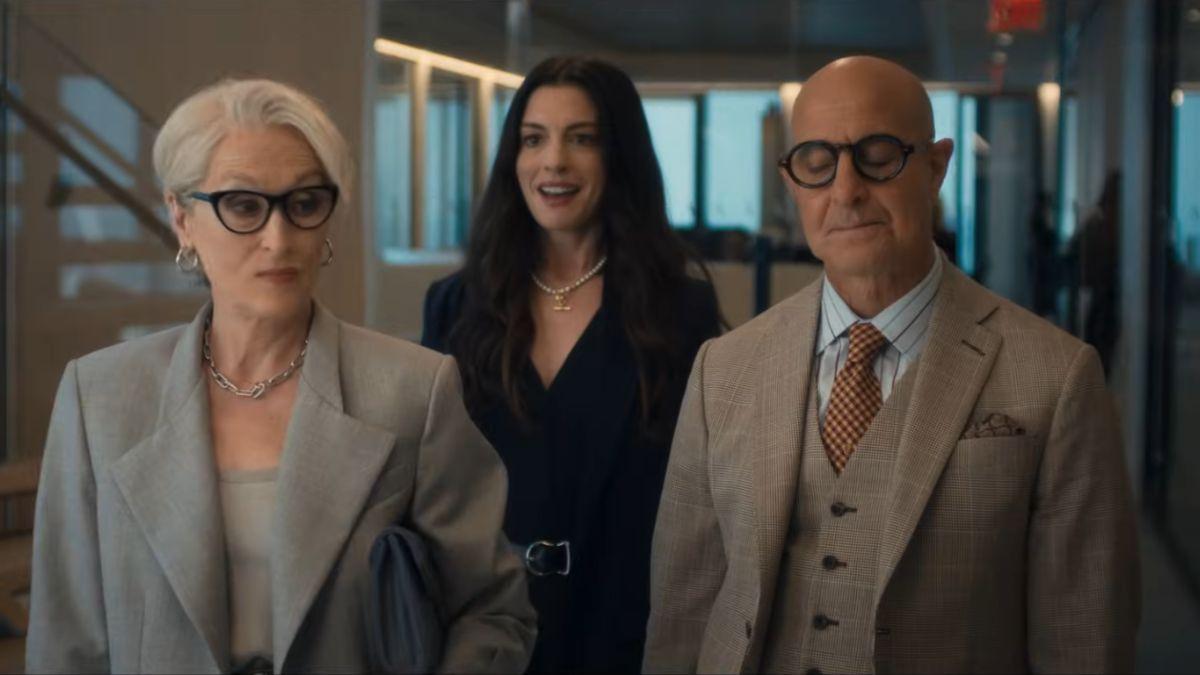 Photo of Meryl Streep, Anne Hathaway and Stanley Tucci
