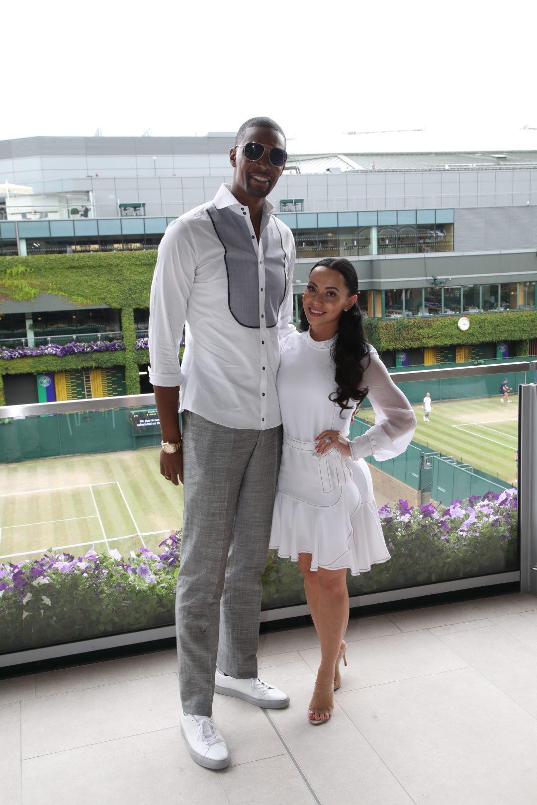 Chris and Adrienne Bosh attend the 2019 women’s final at The Championships, Wimbledon to cheer on good friend Serena Williams on Saturday July 13, 2019